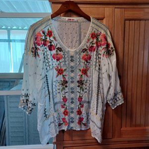 Johnny Was women's lg blouse/short tunic.